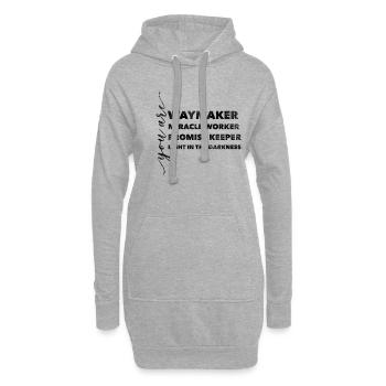 Waymaker Miracle Worker Promise Christlich Glaube - Hoodie-Kleid - Grau meliert - Vorne