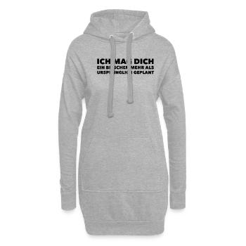 Ich mag dich mehr als geplant | Beziehung | Lustig - Hoodie-Kleid - Grau meliert - Vorne