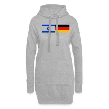 Israël Allemagne - Sweat-shirt à capuche long Femme - gris chiné - Devant