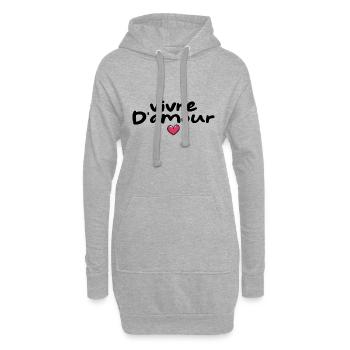Vivre D'amour - Sweat-shirt à capuche long Femme - gris chiné - Devant