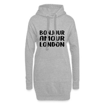 Bonjour Amour London - Sweat-shirt à capuche long Femme - gris chiné - Devant