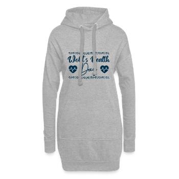 Journée mondiale de la santé - Sweat-shirt à capuche long Femme - gris chiné - Devant