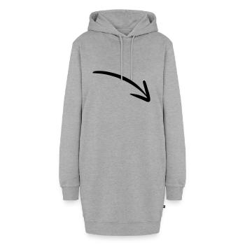 Flèche dessin croquis noir - Sweat-shirt à capuche long Femme - gris chiné - Devant