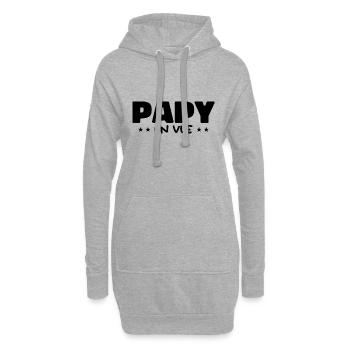 Papy En Vue - Sweat-shirt à capuche long Femme - gris chiné - Devant