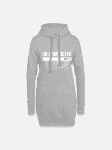 Saunameister Saunaclub Saunaaufguss Sauna Sprüche - Hoodie-Kleid - Grau meliert