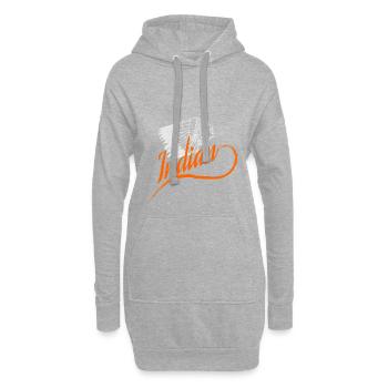 Indien - Sweat-shirt à capuche long Femme - gris chiné - Devant