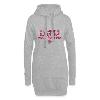 La neige elle est trop molle pour moi - Sweat-shirt à capuche long Femme - gris chiné - Devant