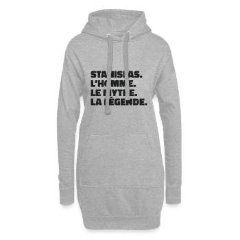Stanislas, L'homme, Le Mythe, La Légende - Sweat-shirt à capuche long Femme - gris chiné - Devant