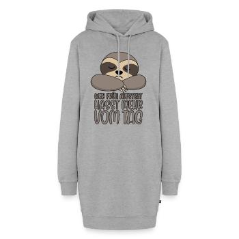 Faultier Wer früh aufsteht hasst mehr vom Tag - Hoodie-Kleid - Grau meliert - Vorne