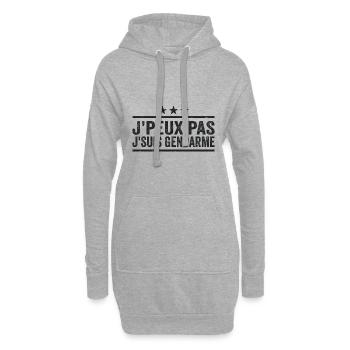 J'peux pas j'suis Gendarme Cadeau Humour - Sweat-shirt à capuche long Femme - gris chiné - Devant