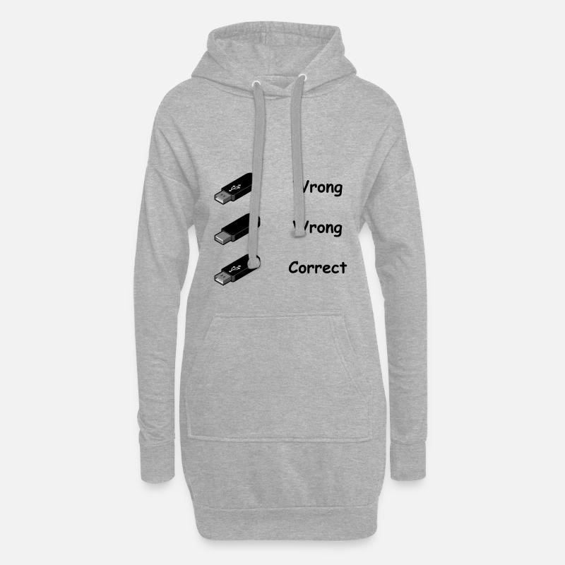 USB Stick Nerd Geek Computer Informatik Geschenk - Hoodie-Kleid - Grau meliert