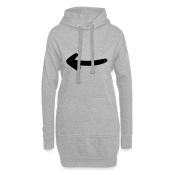 Pfeil Zeichnung Skizze schwarz - Hoodie-Kleid - Grau meliert - Vorne