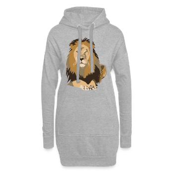 Lion - Sweat-shirt à capuche long Femme - gris chiné - Devant