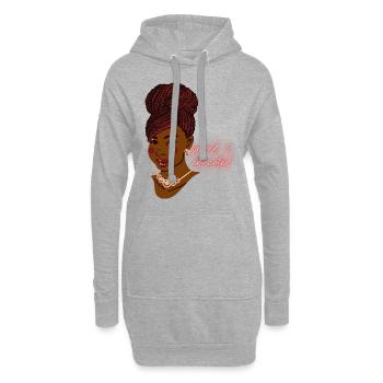 beautiful black woman proud & educated with braids - Hoodie-Kleid - Grau meliert - Vorne