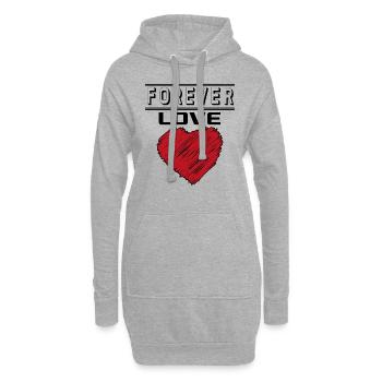 Liebe Forever I Love You Herz Hearts Wahre Liebe - Hoodie-Kleid - Grau meliert - Vorne