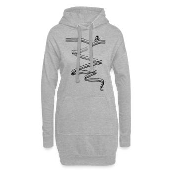 Mountainbike Mountainbiken - Hoodie-Kleid - Grau meliert - Vorne