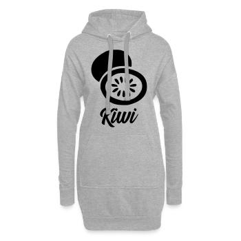 Ich liebe Kiwis - Hoodie-Kleid - Grau meliert - Vorne