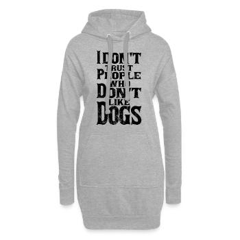 chiens aiment - Sweat-shirt à capuche long Femme - gris chiné - Devant