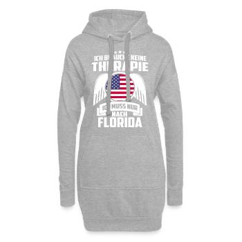 FLORIDA - KEINE THERAPIE - SPRUCH - GESCHENK - Hoodie-Kleid - Grau meliert - Vorne
