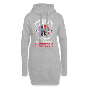 Angeln Norwegen - Hoodie-Kleid - Grau meliert - Vorne