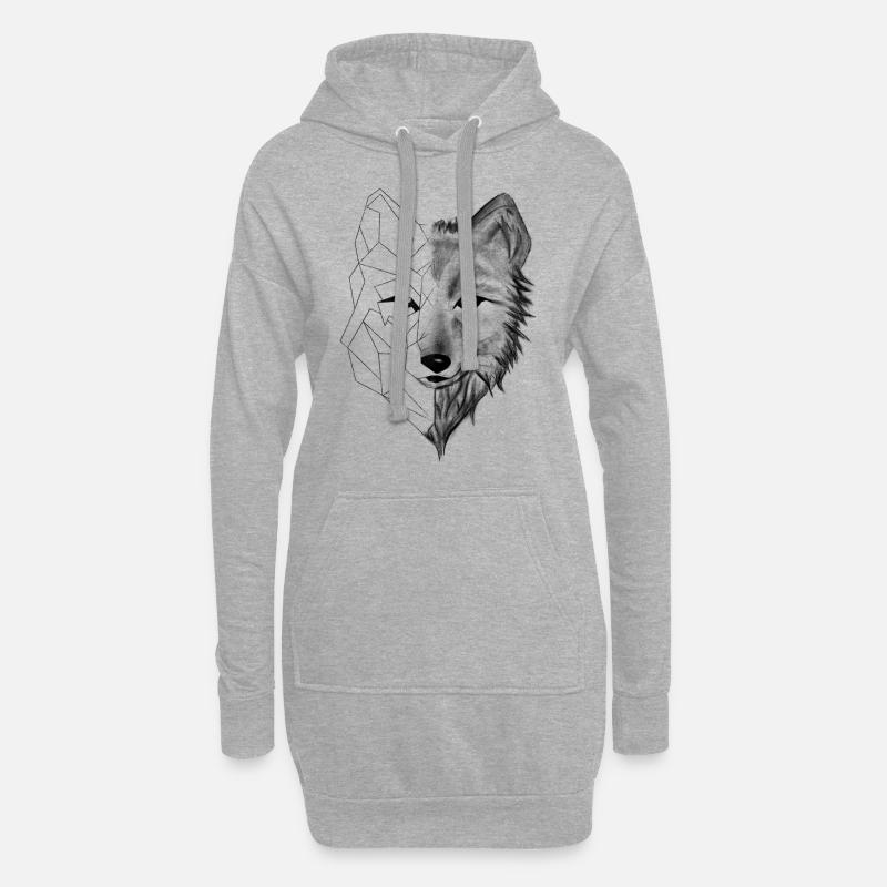 Wolf - Hoodie-Kleid - Grau meliert