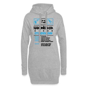Handwerker Stundenlohn - Hoodie-Kleid - Grau meliert - Vorne