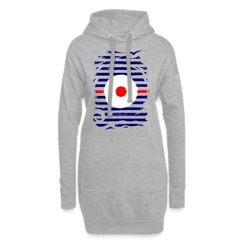Brise marine - Sweat-shirt à capuche long Femme - gris chiné - Devant