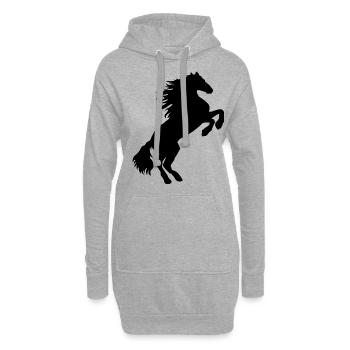 schwarzer Hengst - schwarzes Pferd Shirt & Hoodie - Hoodie-Kleid - Grau meliert - Vorne