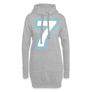 7 nombre symbole - Sweat-shirt à capuche long Femme - gris chiné - Devant