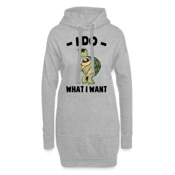 Tortues - Sweat-shirt à capuche long Femme - gris chiné - Devant