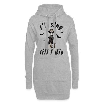 I’ll sing till I die - Halloween Steampunk Skelett - Hoodie-Kleid - Grau meliert - Vorne