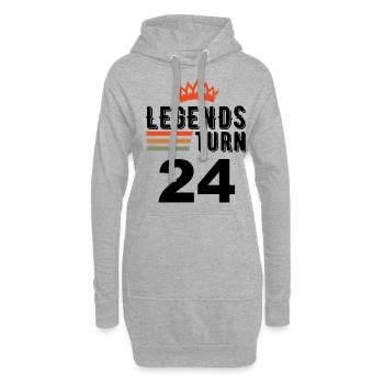 24 Geburtstag, Legenden werden 24 Jahre alt - Hoodie-Kleid - Grau meliert - Vorne