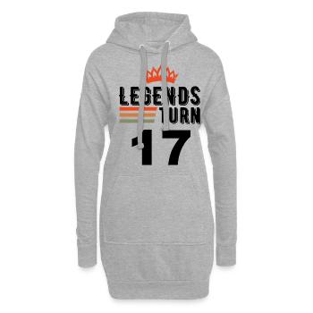 17 Geburtstag, Legenden werden 17 Jahre alt - Hoodie-Kleid - Grau meliert - Vorne