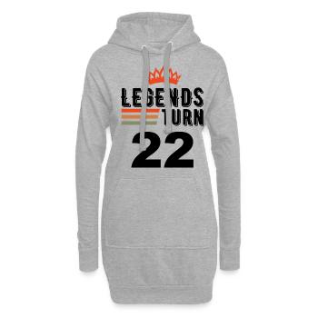 22 Geburtstag, Legenden werden 22 Jahre alt - Hoodie-Kleid - Grau meliert - Vorne