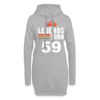 Les légendes ont 59 ans, 59 ans - Sweat-shirt à capuche long Femme - gris chiné - Devant
