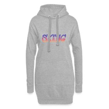 skiing ski ski fahren - Hoodie-Kleid - Grau meliert - Vorne