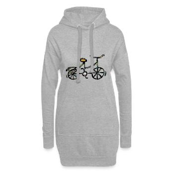 Buntes Fahrrad Abstrakt Zeichnung - Hoodie-Kleid - Grau meliert - Vorne