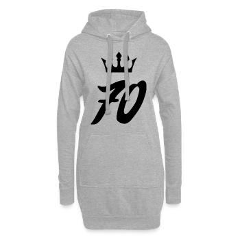 70 Zahl Krone - Hoodie-Kleid - Grau meliert - Vorne