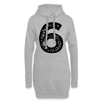 Maillot numéro 6 - Sweat-shirt à capuche long Femme - gris chiné - Devant