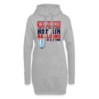 Heißluftballonfahrt Hopper Ballonfahrt Ballonfahrer - Hoodie-Kleid - Grau meliert - Vorne
