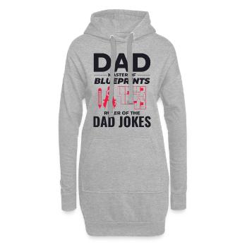 Architekt : Meister der Blaupausen und Papa-Witze 📐 - Hoodie-Kleid - Grau meliert - Vorne