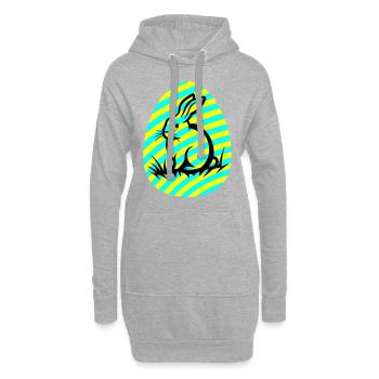 Icône de Pâques lapin - Sweat-shirt à capuche long Femme - gris chiné - Devant