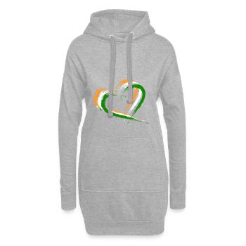 Herz Bürste Flagge Indien Design Neu Vektor Fahne - Hoodie-Kleid - Grau meliert - Vorne