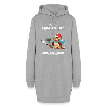 Auf der Nice-List beim Weihnachtsmann - Hoodie-Kleid - Grau meliert - Vorne