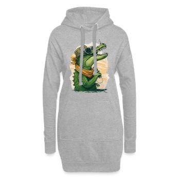 Krokodil-Harmoniker - Hoodie-Kleid - Grau meliert - Vorne