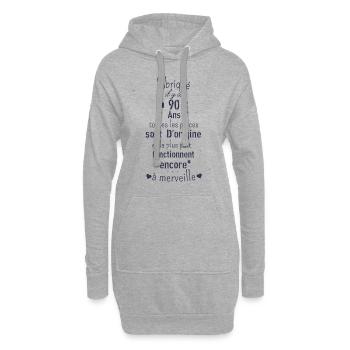 Fabriqué il y a 90 ans - Sweat-shirt à capuche long Femme - gris chiné - Devant