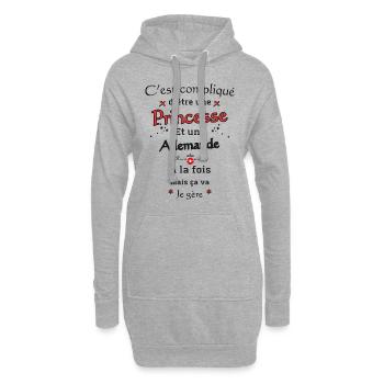 Princesse Allemande - Sweat-shirt à capuche long Femme - gris chiné - Devant