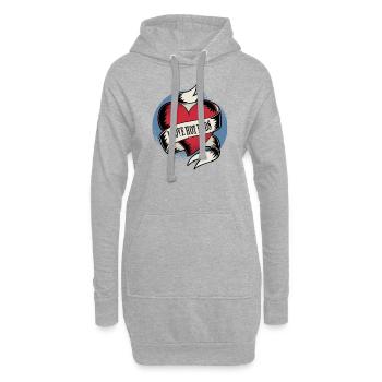 I Love Hot Dads - Hoodie-Kleid - Grau meliert - Vorne
