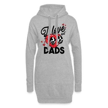I Love Hot Dads - Hoodie-Kleid - Grau meliert - Vorne