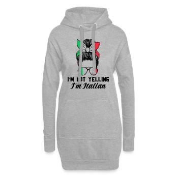 Italienerin Italienisch Italien Geschenkidee Humor - Hoodie-Kleid - Grau meliert - Vorne
